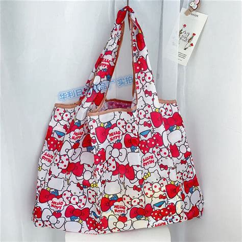 Hello Kitty Folding Petite Eco Bag 3 Types Set (Strawberry Pink