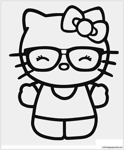 Hello Kitty Nerd Coloring Pages