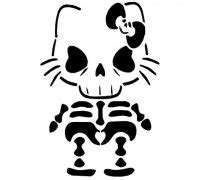 Hello Kitty skeleton stencil by Longquang - Thingiverse