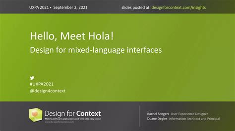 Hello Meet Hola! Design for Mixedlanguage Interfaces Design for