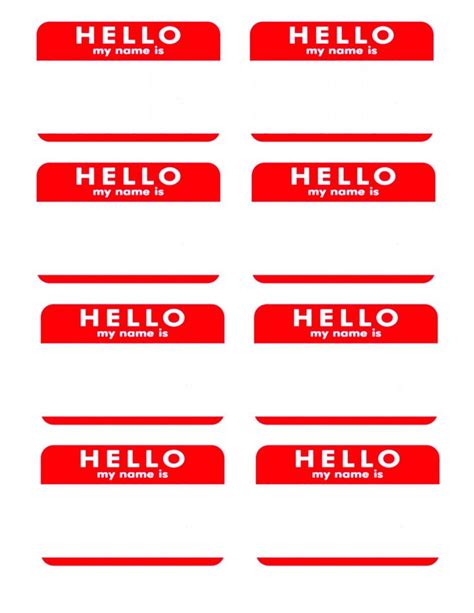 Hello My Name Is Stickers Printable