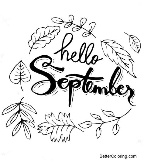 Hello September Coloring Pages Free Printable Coloring Pages