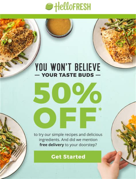 Hello fresh discount. Get 16 Free Meals + Free Dessert for Life. *Offer only valid for new customers with qualifying auto-renewing subscription purchase. ‘Get 16 Free Meals’ offer is based a total discount applied over a 9-week period for a 2-person, 3-recipe subscription. Discount varies for other meal plans and sizes. ‘Free Dessert for Life’ offer is based ... 