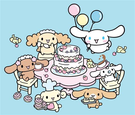 Cinnamoroll. Cinnamoroll or Cinnamon is a popular Sanrio character created in 2001 [1] by Miyuki Okumura, but officially debuted in 2002. He is based on a white little boy puppy with long ears. Early in his history, he was promoted as part of the "Baby Cinnamon" series.. 