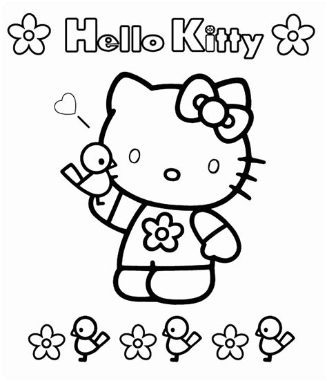 Hello kitty coloring pictures print out. Hello Kitty is a name that almost everyone has heard of. This adorable white cat with a red bow has become an international icon and can be found on a variety of products, from clo... 