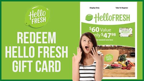 Hellofresh gift card. The HelloFresh Gift Card is the thoughtful present that keeps on giving. With over 30 weekly recipes at their fingertips, they'll embark on a culinary journey that'll make their taste buds do a victory dance. From Classic Favorite's to Vegetarian, Plant-based, Calorie & Carb Smart, and Quick and Easy options, HelloFresh has them covered. 