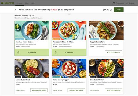 Hellofresh menu. Four weeks for four people would range between $268 and $748. With Blue Apron, four weeks of weekly boxes for two people would cost between $192 and $240 (for two to three meals). For four people ... 
