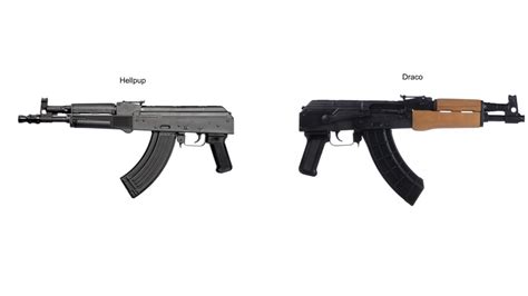 Hellpup vs draco. The Pioneer Arms Hellpup delivers great performance in a reliable, high quality AK-style pistol design. It comes chambered in 7.62x39mm with a 11.73 inch barrel. Features include a notch rear sight, a post front sight, and four 30 round magazines. The Polish Hellpup AK-47 pistol features smooth bolt and rivet work that is tremendous, and ... 