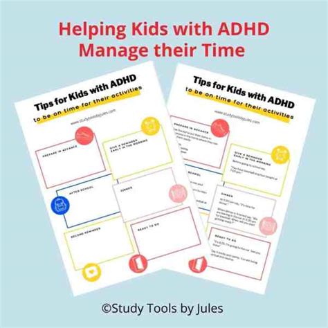 Help ADHD Kids be on Time Study Tools by Jules