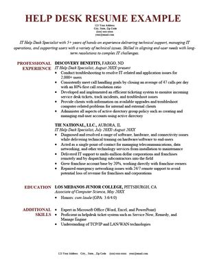 Help Desk Resume Sample For Download Resume Genius