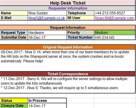 Help Desk Ticket Template Project Management Templates Ticket Template Help Desk