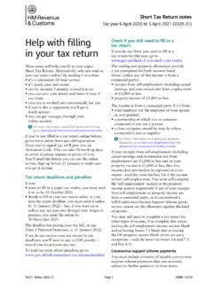 Help with filling in your tax return - GOV.UK