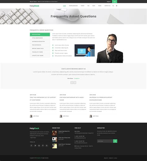 HelpDesk is a modern and unique PSD template designed for Knowledge Base, Wiki, FAQ, & as a Help