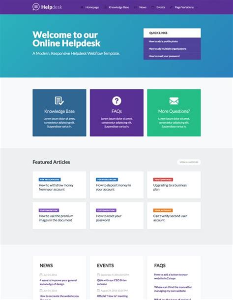 Helpdesk Documentation HTML5 Responsive Website Template