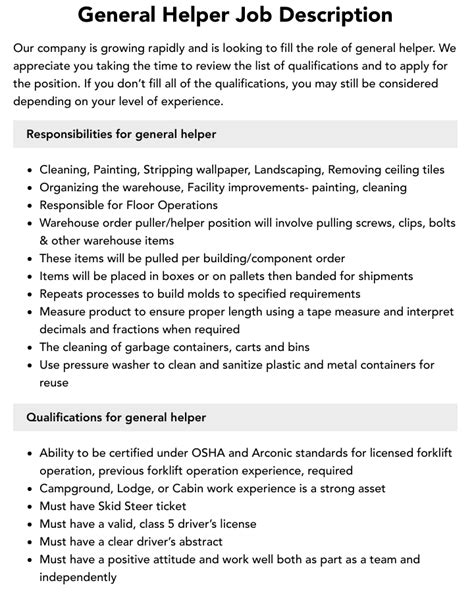 Helper jobs in brunei.  Job Description GENERAL HELPER Tasks include cleaning a...