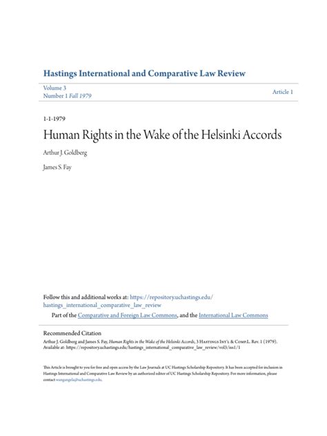 Helsinki Agreement and Human Rights - University of Notre …