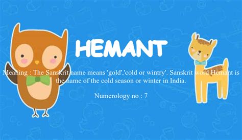 Hemant Name Meaning - Prokerala