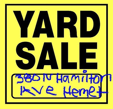 Garage/Yard Sale Huge Cool Stuff Yard Sale Where: 12