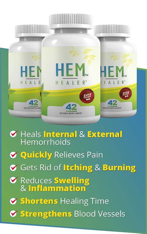 Hemhealer. Hem Healer ® Provides Active And Continuing Relief From Pain, Bleeding, Itching, Burning & Swelling. Effective at the Source: Unlike greasy, messy creams, Hem Healer® goes right to the cause of your hemorrhoids, not just the symptoms. Safe: Hem Healer® uses only pure botanical ingredients. Our two main ingredients are extracts from the ... 