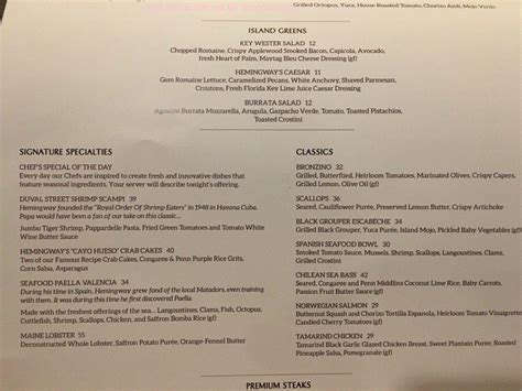 Hemingways menu - Orlando FL 32836 - (877) 585-1085 - Allmenus