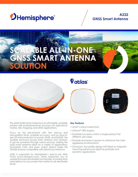 Hemisphere A222 Scalable All-In-One GNSS Smart Antenna