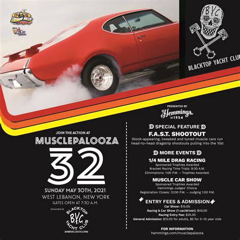 Event Name: Hemmings MusclePalooza Event Date: 04/13/2024 Saturday More information for the event can be found by clicking the links below: Ticketing & …. 