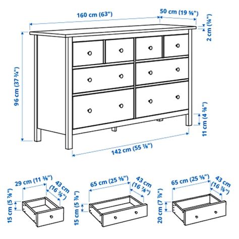 Hemnes dresser dimensions. HEMNES Chest of 2 drawers, white stain,54x66 cm. £85. (1261) 0% APR Interest-free credit from £99, T&Cs apply. Choose colour White stain. 