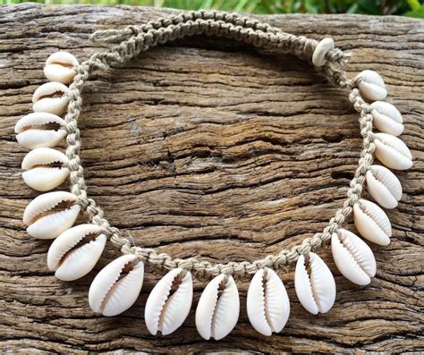 Hemp Shell Necklace - Etsy UK