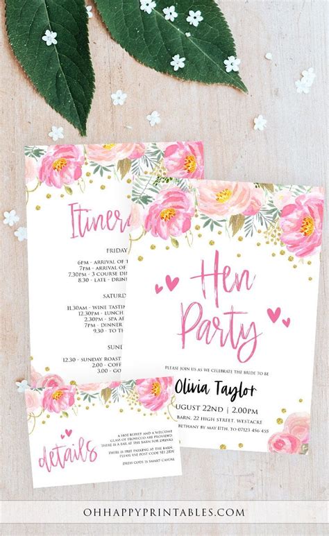 Hen Party Template - Etsy