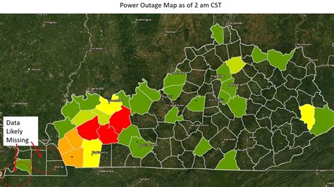  Outage Scale: 0% 10% 30% 60% 100% . Electric Providers Electric Providers for Kentucky . Provider. Customers Tracked. ... Henderson Municipal Power & Light. 18,995. 0. . 
