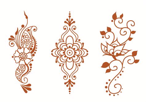 Henna Flowers Vector Free AI, SVG and EPS