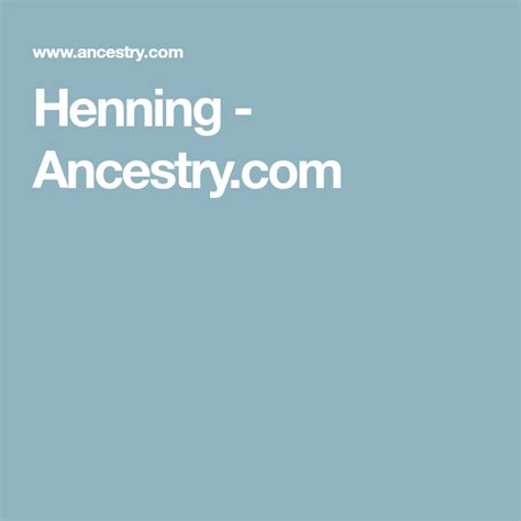 Henning Peters - Ancestry