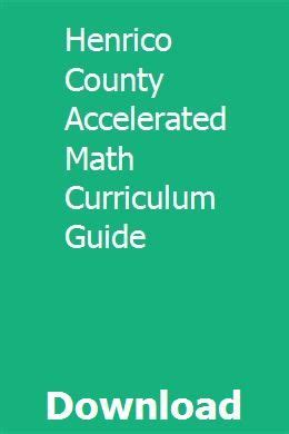 Henrico county accelerated math curriculum guide. - Inventaris van het familie-archief en collectie gelderman, 1532-1988.
