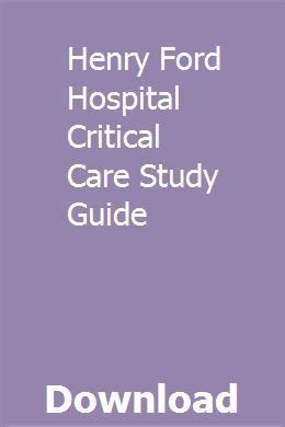 Henry ford hospital critical care study guide. - Manual de las pruebas de diagnostico y de las vacunas.