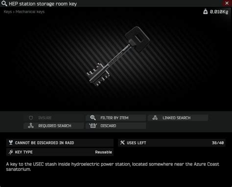 Heps key tarkov. Jul 3, 2022 · The Water Treatment Plant Storage Room key is a key that was added with the most recent patch and wipe for Escape From Tarkov which was 12.12.30.The key can ... 