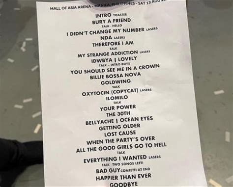 Her Concert Set List