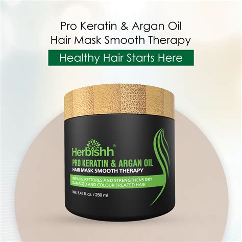 Herbishh Pro-Keratin & Argan oil hair mask Deep nourishment.
