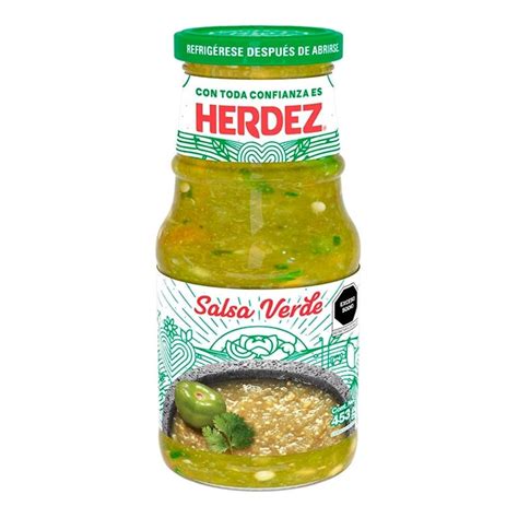 Herdez salsa verde. For delicious homemade salsa, gather 28 ounces of diced tomatoes, 1/4 cup chopped onion, 1/2 cup fresh cilantro, 1 clove of garlic and 1 whole jalapeño. Also retrieve salt, pepper,... 