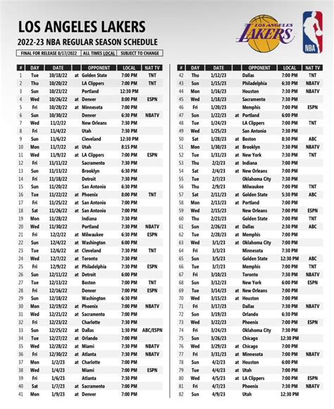 Here's the full schedule for the Nuggets-Lakers series