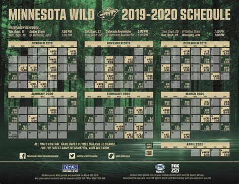 Here’s a look at the Wild’s 2023-24 schedule