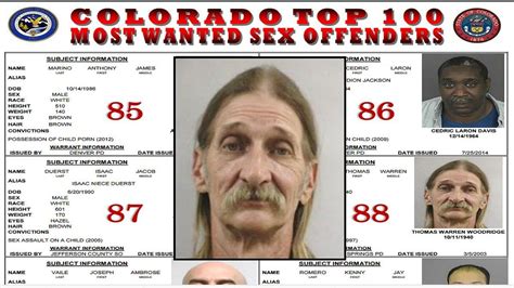 Here are the 10 most wanted sex offenders in Colorado