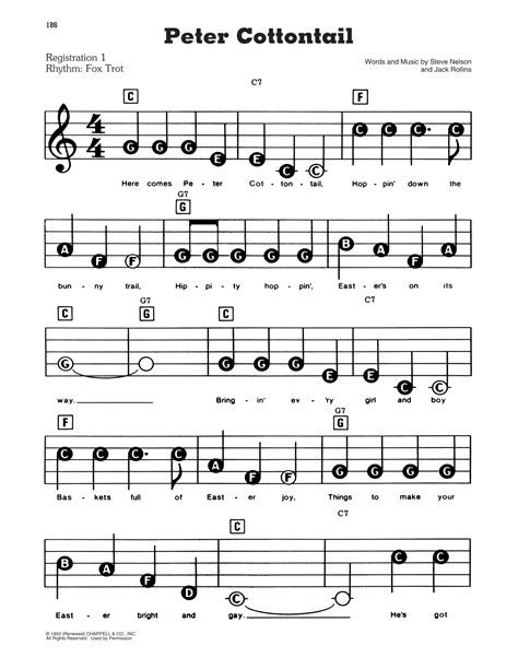 Count in 1,2,3. Start. Dynamic BPM. 050100200. Quick tips. ChordU Notes are transposable to any key & you can control tempo of the notes playback. [B F# E C#] Chords for Here Comes Peter Cottontail - The Kiboomers Preschool Easter Songs with Key, BPM, and easy-to-follow letter notes in sheet. Play with guitar, piano, ukulele, mandolin or banjo.. 