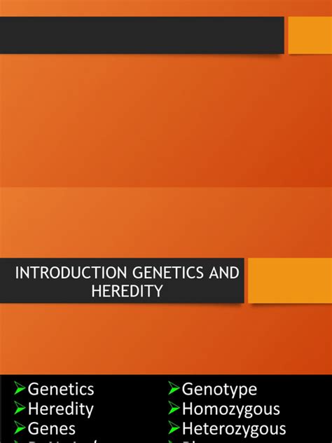 Heredity An Introduction To Genetics