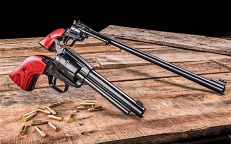 This Heritage™ Rough Rider® handgun is chambered in .22 LR. SOA with fixed front sight, notch rear sight, cocobolo grip and black oxide finish. Compatible with .22 WMR Cylinder that is not included. Product Features: Zinc Alloy Frame. Alloy Steel Cylinder. Alloy Steel Barrel. Twist Rate: 1:14. Grooves: 6.. 