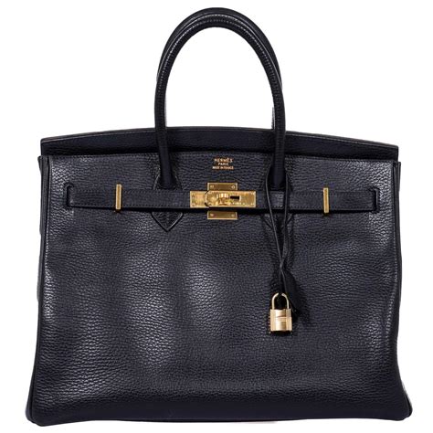 Hermès Birkin 35 Black Ardennes Gold Hardware - JaneFinds