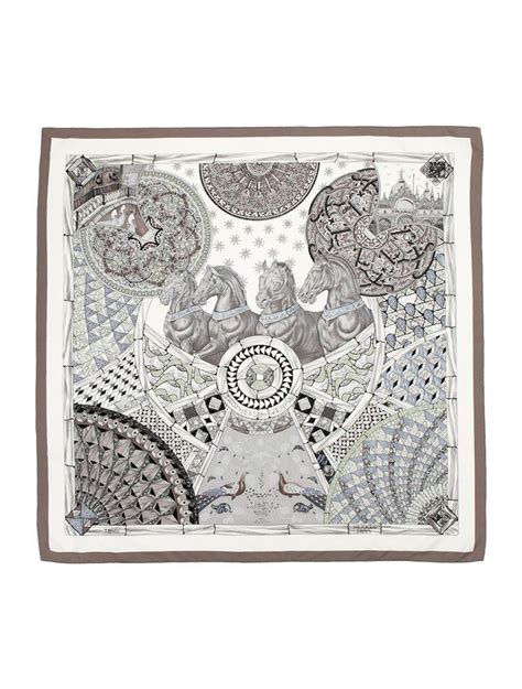 Hermès Central Park Silk Scarf - Grey Scarves and Shawls, …