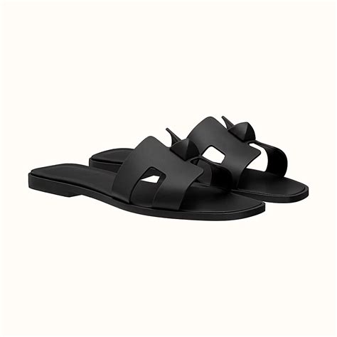 Hermès Oran Black Sandals - Klueles