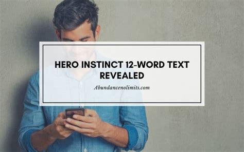 Hero Instinct 12 Word Text Revealed. Free Examples For 2022