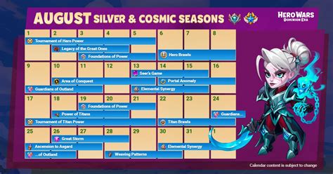Hero wars events calendar 2025.  61d.  60d.  3d.  Stay updated with the full eve...