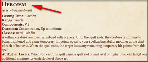 Heroism 5e tools.  Until the spell Note that visiting a page will automaticall...